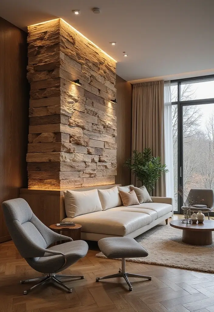 30 Large Wall Decor Living Room Ideas for Dramatic Impact - 14. Statement Wall Panels