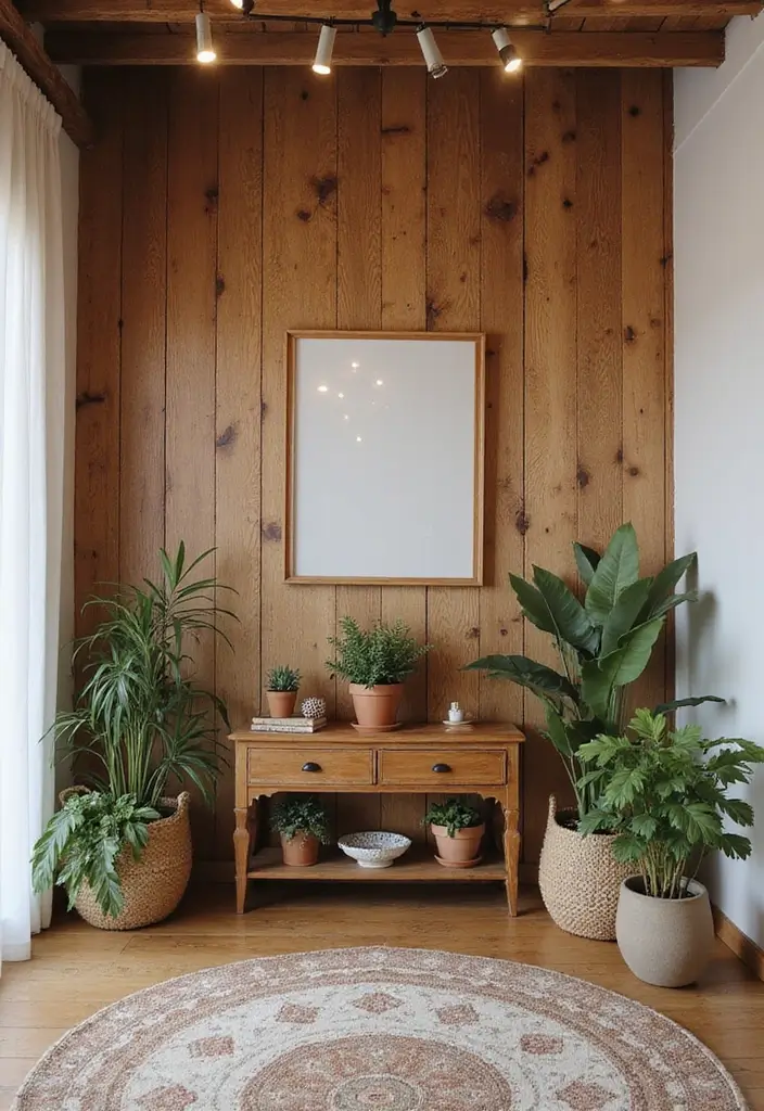 30 Large Wall Decor Living Room Ideas for Dramatic Impact - 5. Rustic Wood Panels