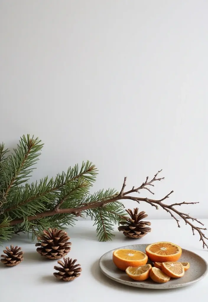 30 Living Room Christmas Decor Ideas for a Festive Home - 1. Simple Natural Elements