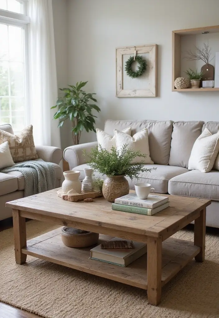 30 Living Room Christmas Decor Ideas for a Festive Home - 13. Holiday-Themed Coffee Table