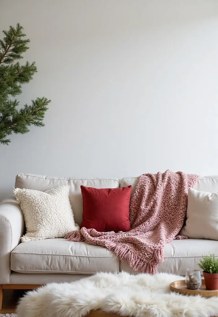 30 Living Room Christmas Decor Ideas for a Festive Home - 14. Seasonal Fringe
