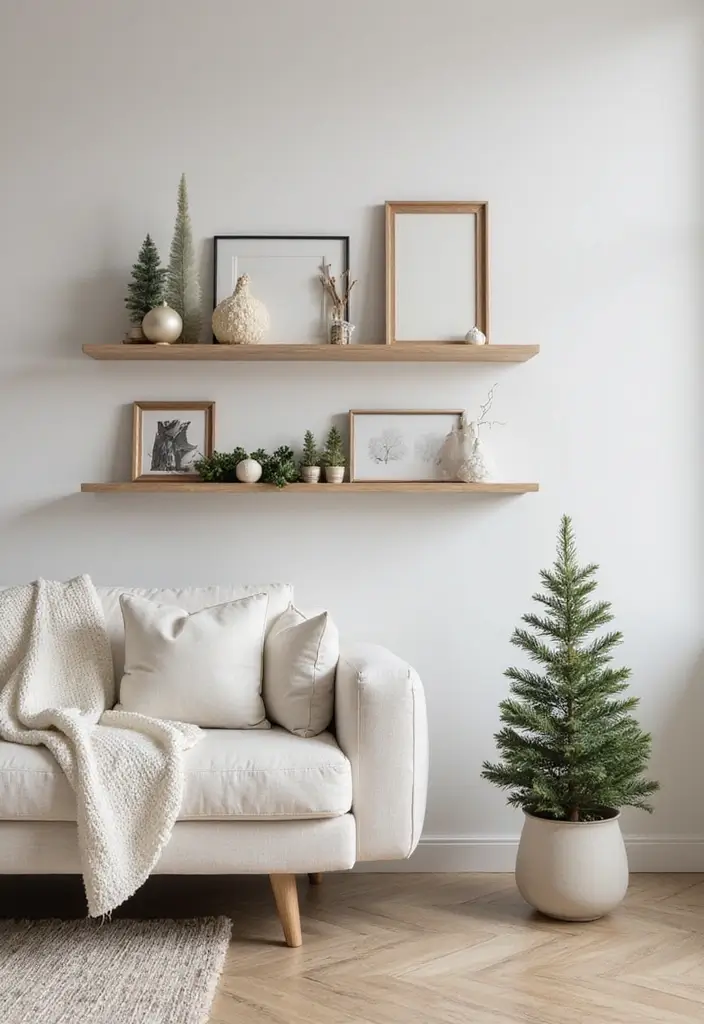 30 Living Room Christmas Decor Ideas for a Festive Home - 19. Wall-mounted Decor
