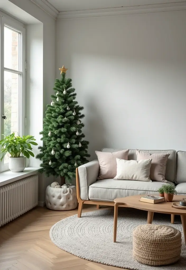 30 Living Room Christmas Decor Ideas for a Festive Home - 22. Trendy Greenery