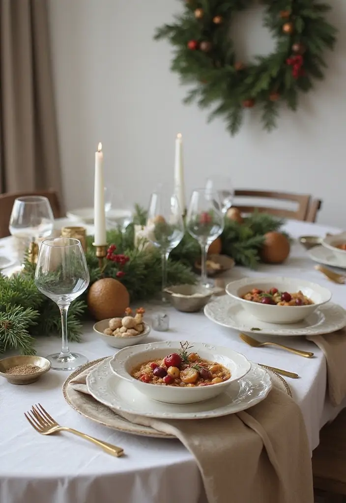 30 Living Room Christmas Decor Ideas for a Festive Home - 27. Elegant Table Settings