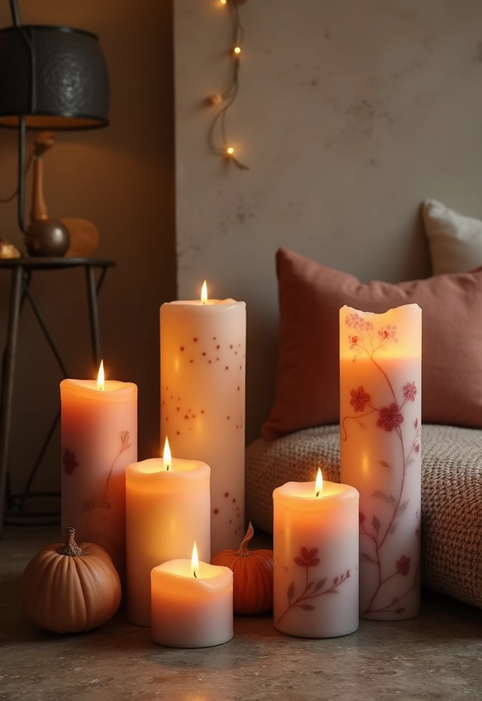 30 Living Room Corner Decor Ideas for Empty Spaces - 25. Chic Candle Arrangement