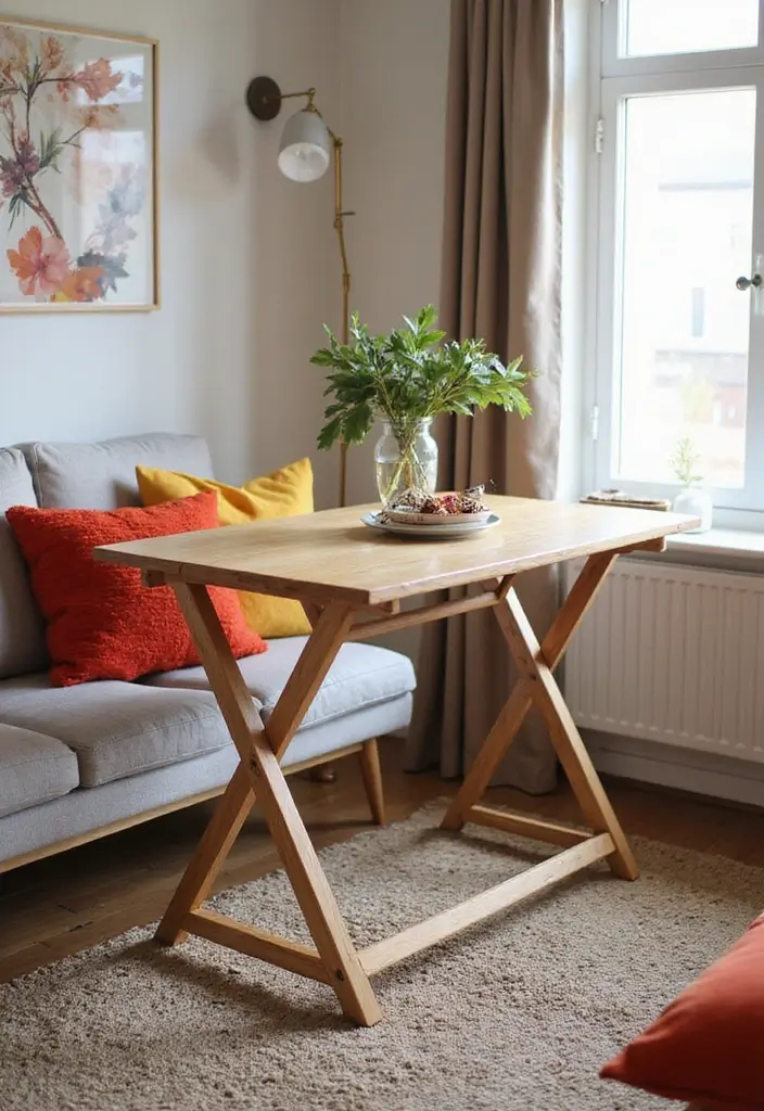 30 Living Room Decor Apartment Ideas for Small Spaces - 1. Stylish Foldable Furniture