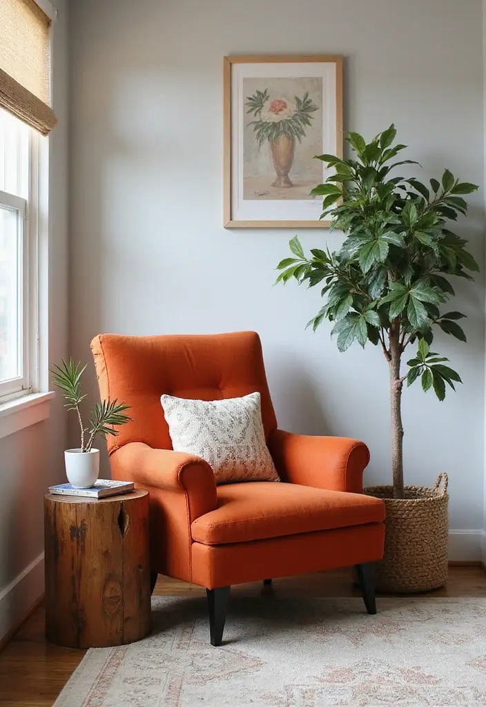 30 Living Room Decor Apartment Ideas for Small Spaces - 19. Bold Accent Chairs