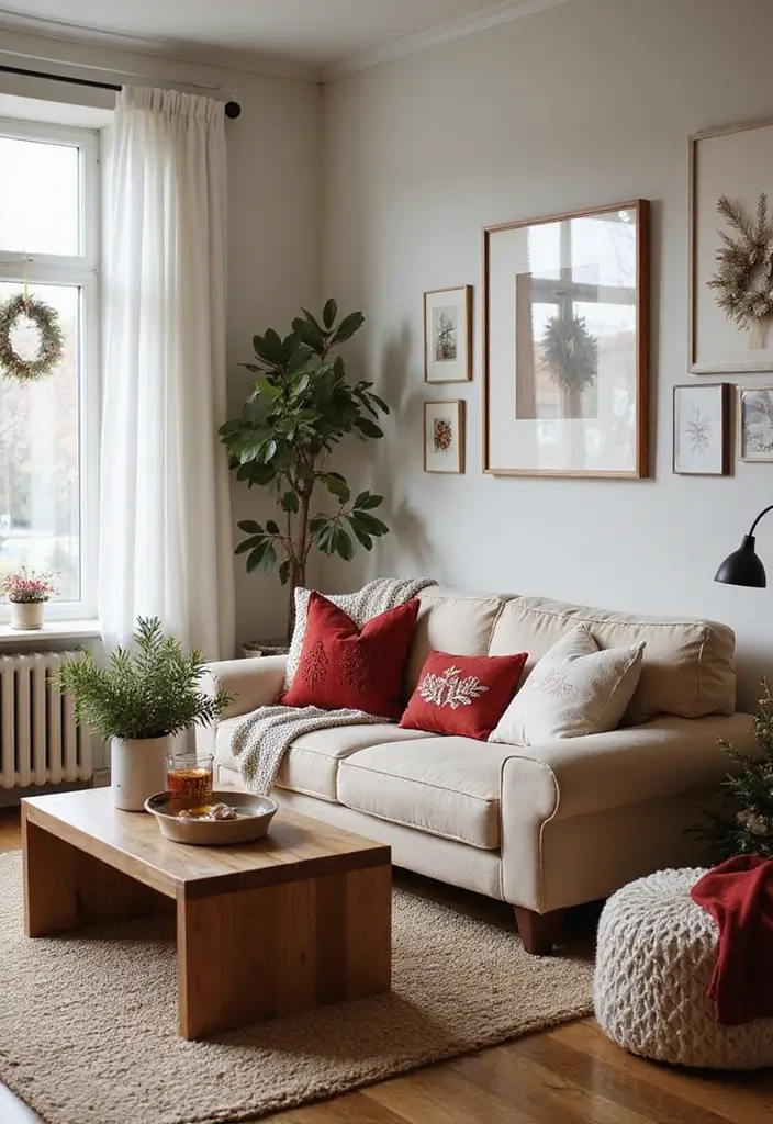 30 Living Room Decor Apartment Ideas for Small Spaces - 29. Seasonal Decor Changes