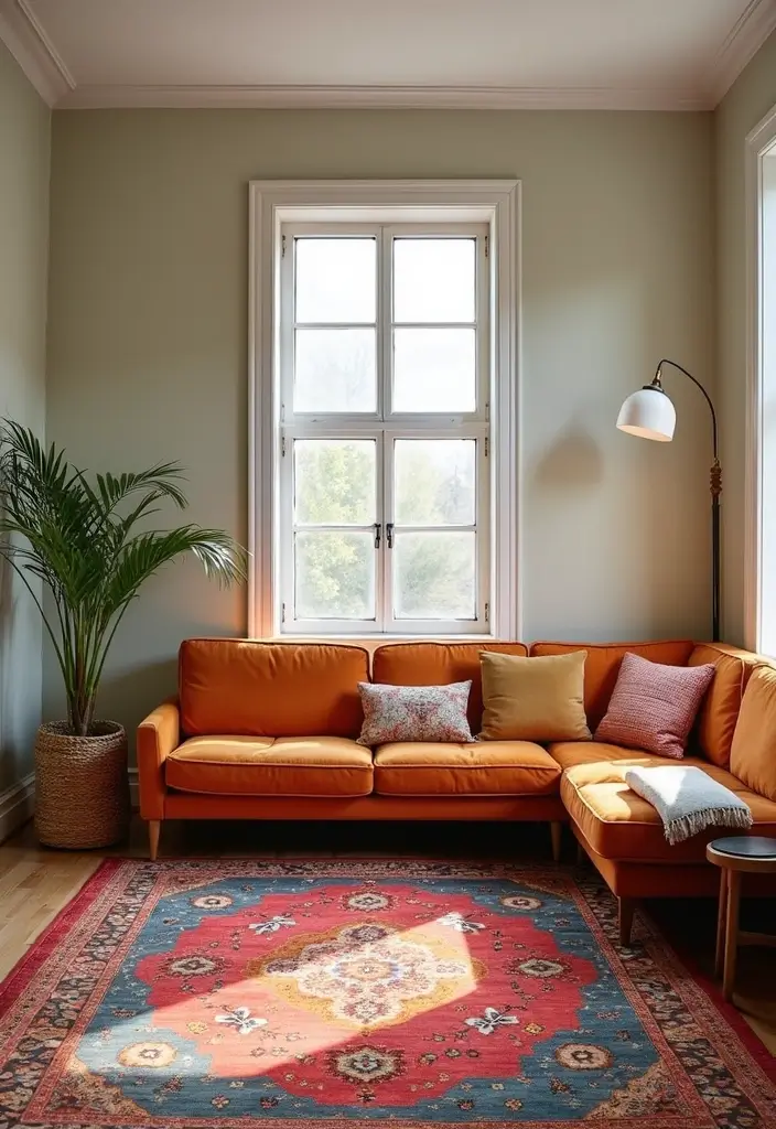 30 Living Room Decor Apartment Ideas for Small Spaces - 7. Use Rugs to Define Spaces