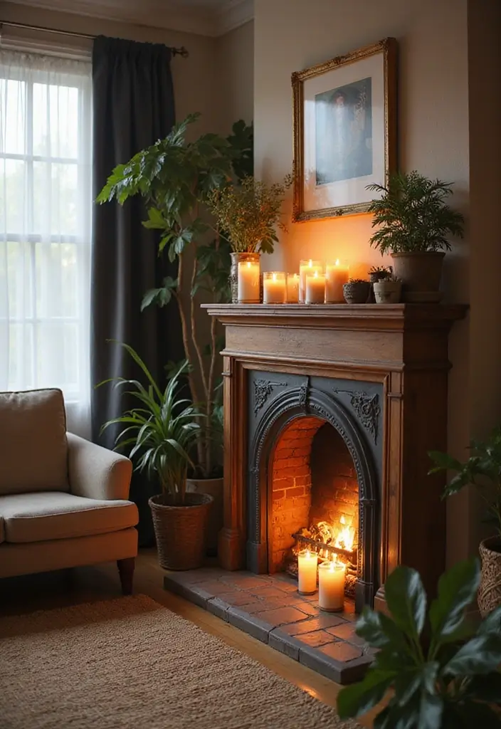 30 Living Room Decor Cozy Ideas for Warm and Inviting Spaces - 14. Add a Fireplace Element