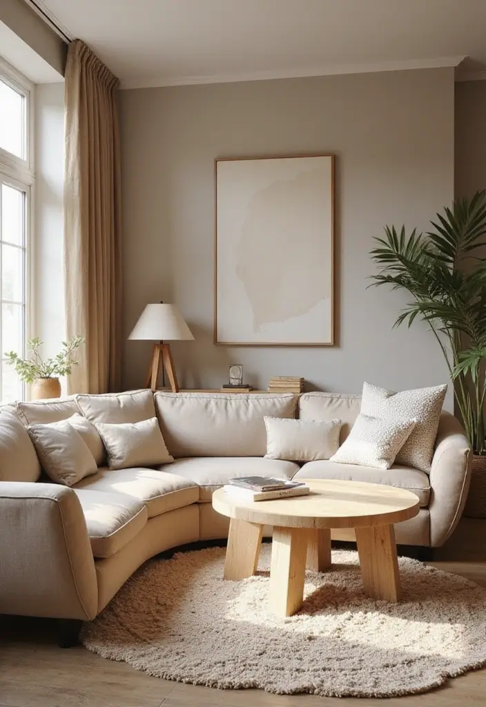 30 Living Room Decor Cozy Ideas for Warm and Inviting Spaces - 18. Focus on Soft Lines