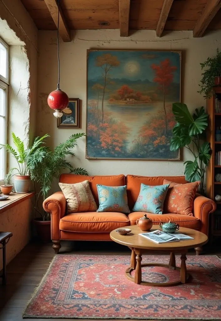 30 Living Room Decor Cozy Ideas for Warm and Inviting Spaces - 23. Choose Vintage Finds