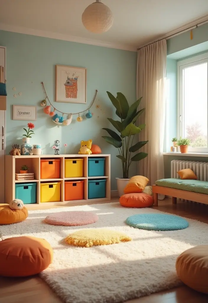 30 Living Room Decor Cozy Ideas for Warm and Inviting Spaces - 27. Incorporate Cozy Play Areas