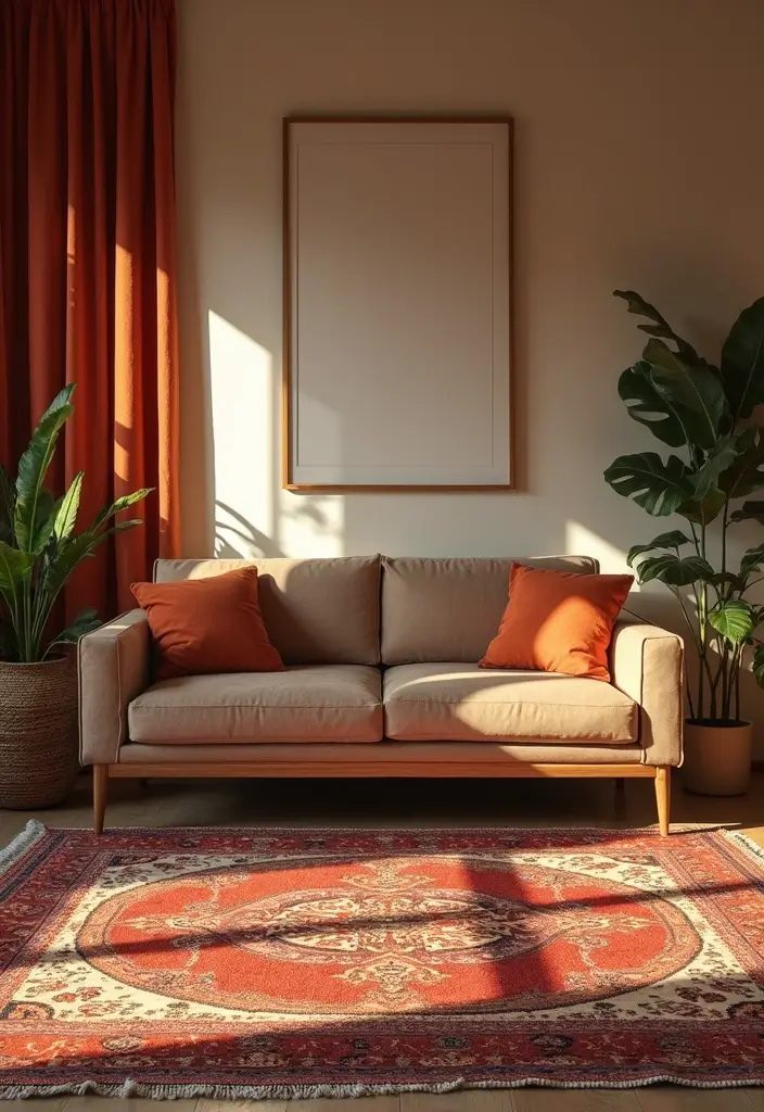 30 Living Room Decor Cozy Ideas for Warm and Inviting Spaces - 4. Define Spaces with Area Rugs