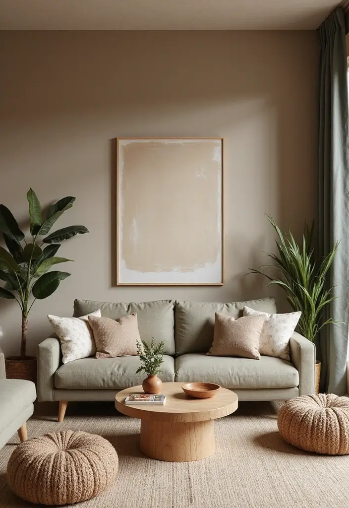 30 Living Room Decor Cozy Ideas for Warm and Inviting Spaces - 5. Use Earthy Color Palettes