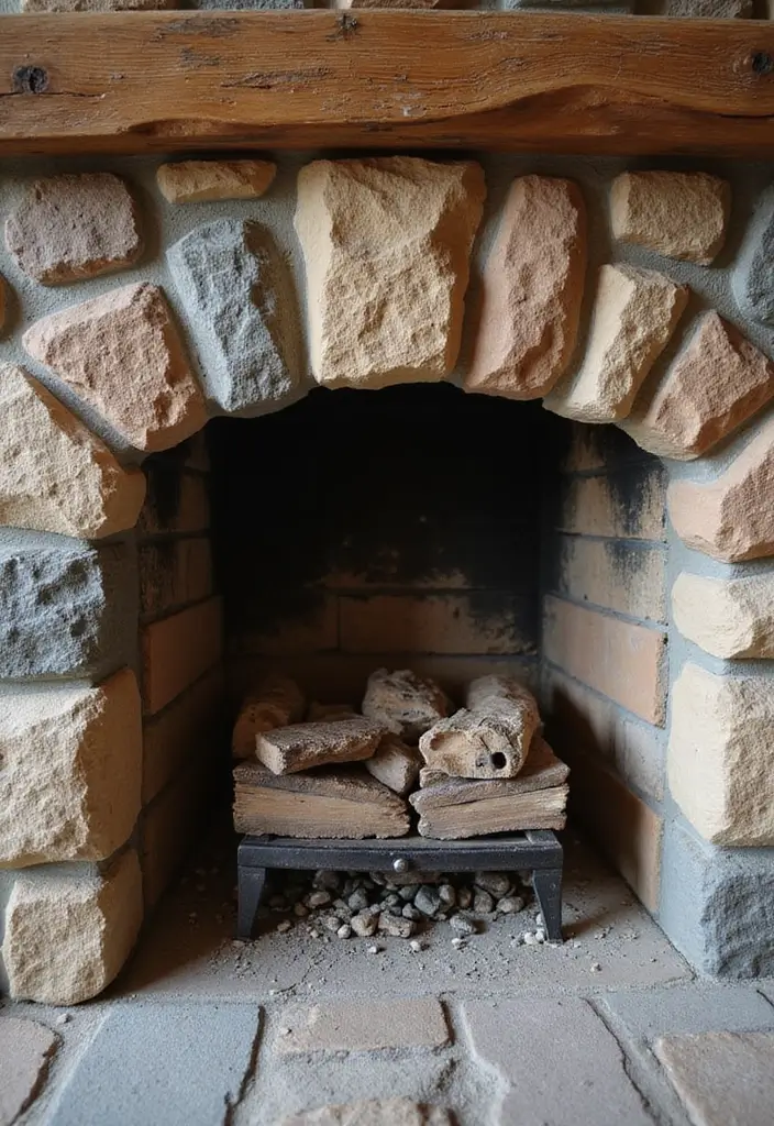 30 Living Room Decor Fireplace Ideas for a Warm Ambience - 1. Natural Stone Surround