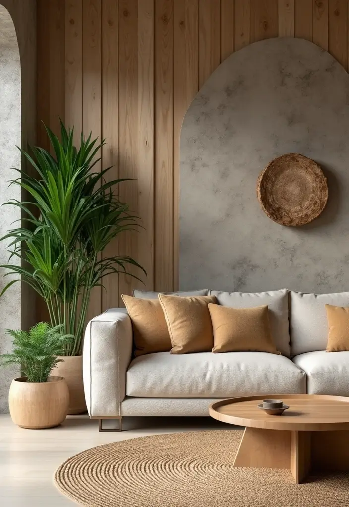 30 Living Room Decor Fireplace Ideas for a Warm Ambience - 11. Biophilic Design Elements