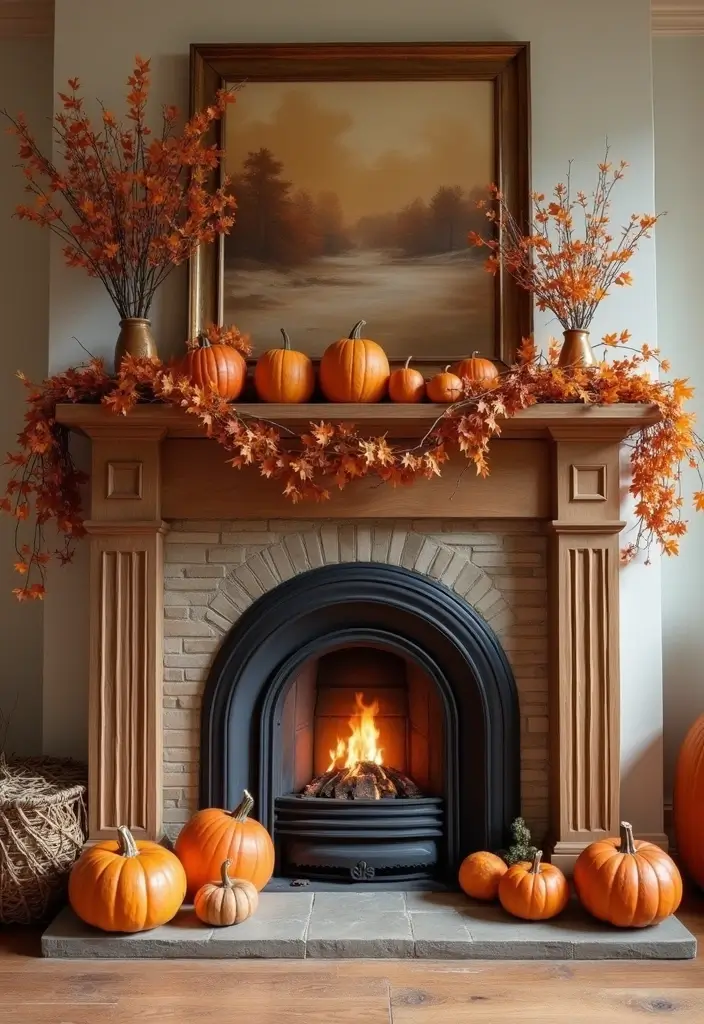 30 Living Room Decor Fireplace Ideas for a Warm Ambience - 14. Seasonal Decor Swaps