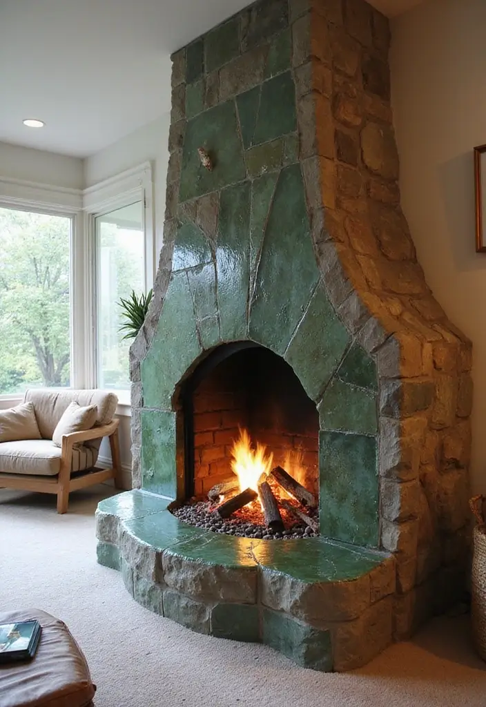 30 Living Room Decor Fireplace Ideas for a Warm Ambience - 15. Artistic Fireplaces