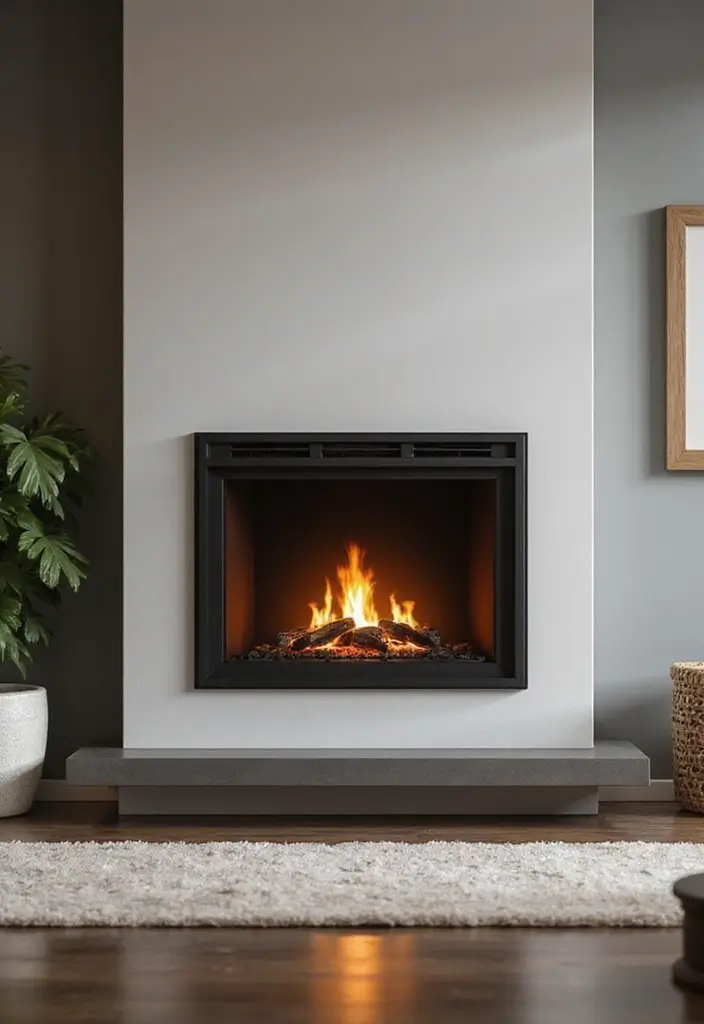 30 Living Room Decor Fireplace Ideas for a Warm Ambience - 18. Glass Front Fireplaces