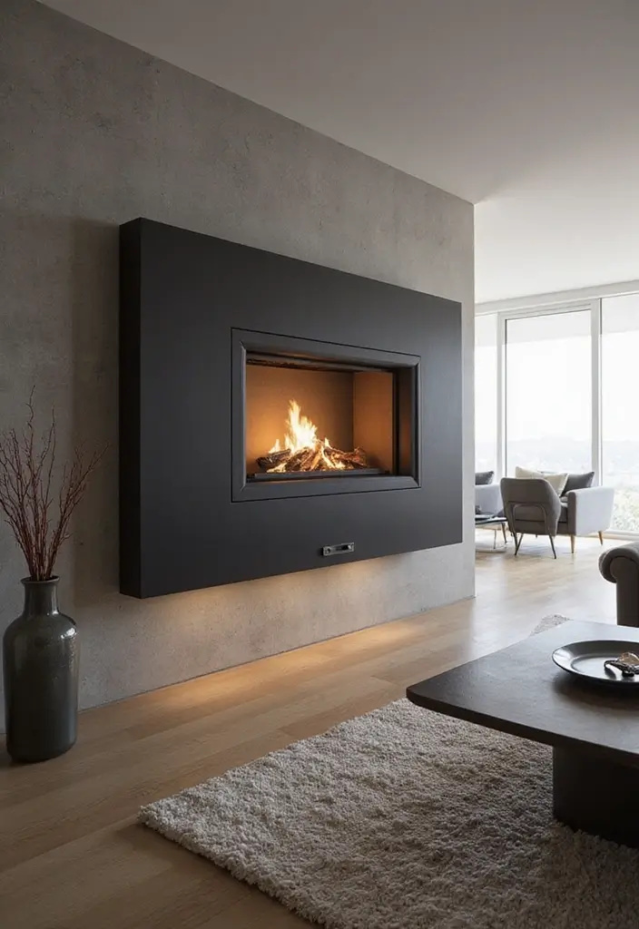 30 Living Room Decor Fireplace Ideas for a Warm Ambience - 21. Wall-Mounted Fireplaces