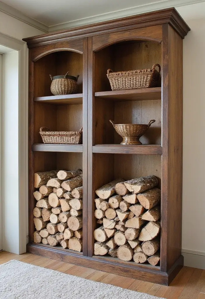 30 Living Room Decor Fireplace Ideas for a Warm Ambience - 3. Indoor Firewood Storage