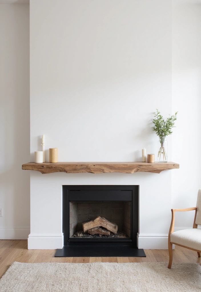 30 Living Room Decor Fireplace Ideas for a Warm Ambience - 8. Minimalist Floating Mantel