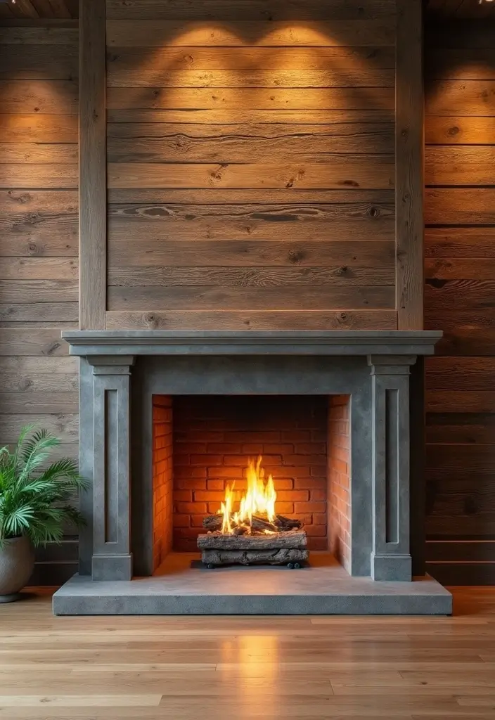 30 Living Room Decor Fireplace Ideas for a Warm Ambience - 9. Textured Wall Backdrops