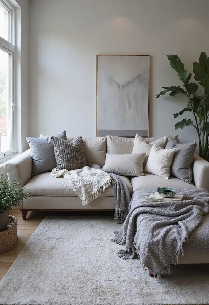 30 Living Room Decor Gray Ideas for a Modern Look - 12. Gray Textiles