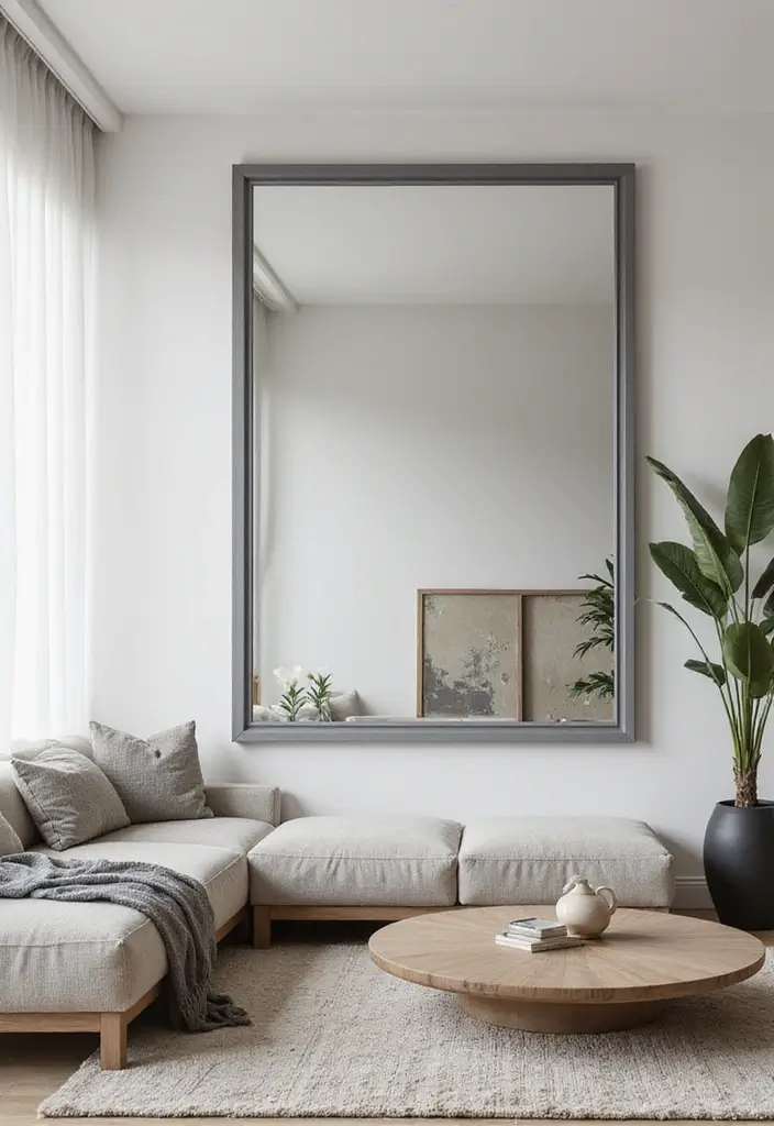 30 Living Room Decor Gray Ideas for a Modern Look - 13. Gray Mirrors