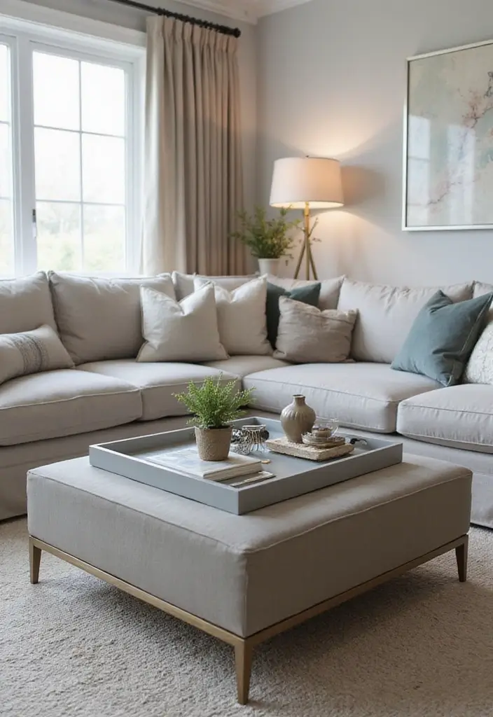 30 Living Room Decor Gray Ideas for a Modern Look - 18. Gray Decorative Trays