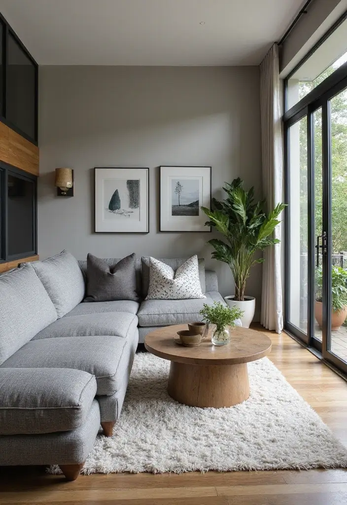 30 Living Room Decor Gray Ideas for a Modern Look - 24. Gray Outdoor-Inspired Decor