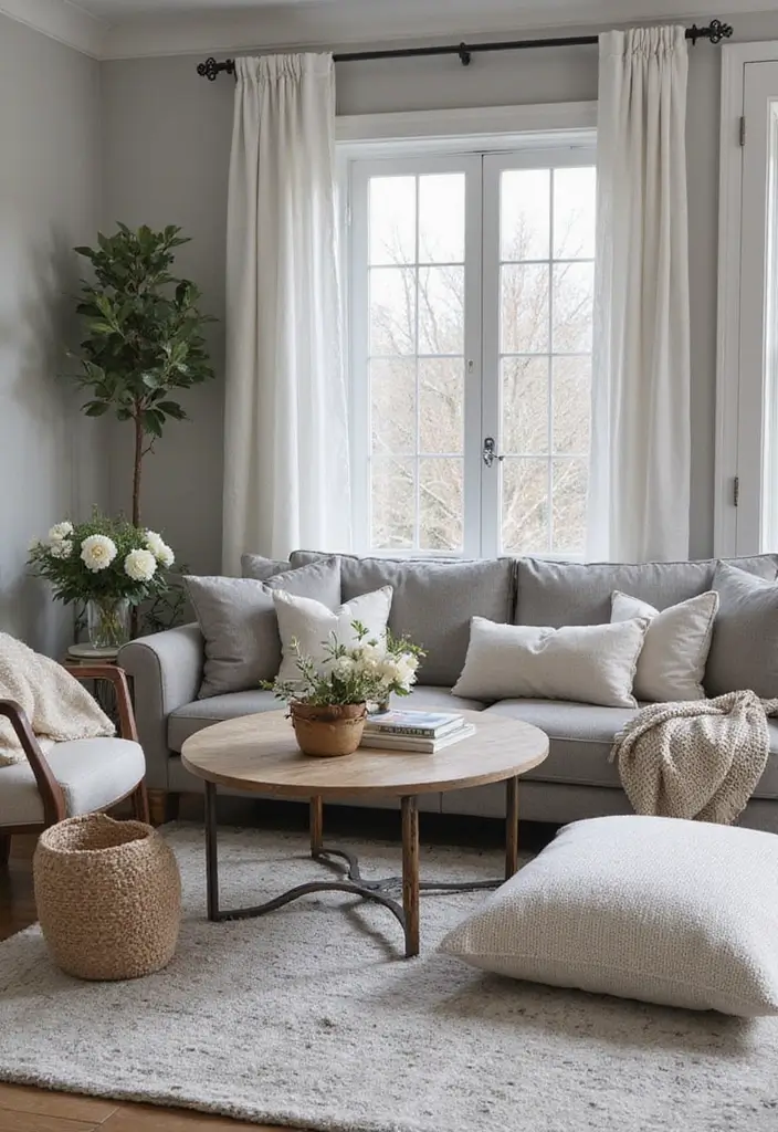 30 Living Room Decor Gray Ideas for a Modern Look - 30. Gray Seasonal Decor