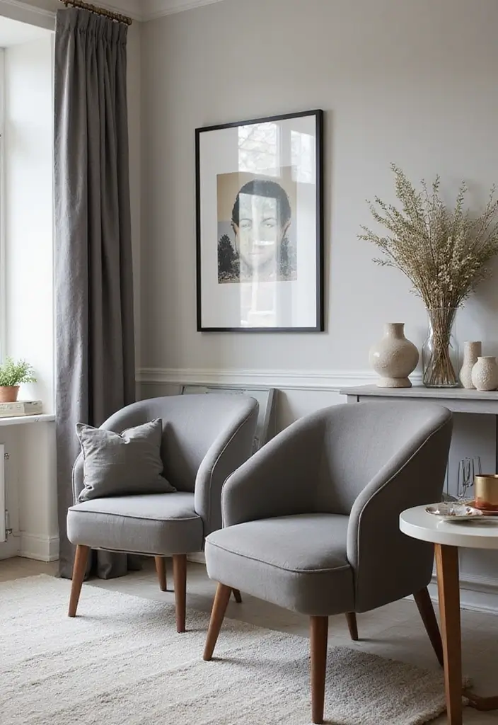 30 Living Room Decor Gray Ideas for a Modern Look - 4. Gray Accent Chairs