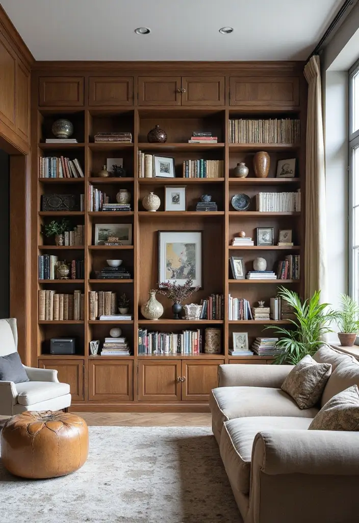 30 Living Room Decor Ideas to Inspire Your Home Design - 19. Eclectic Bookshelves
