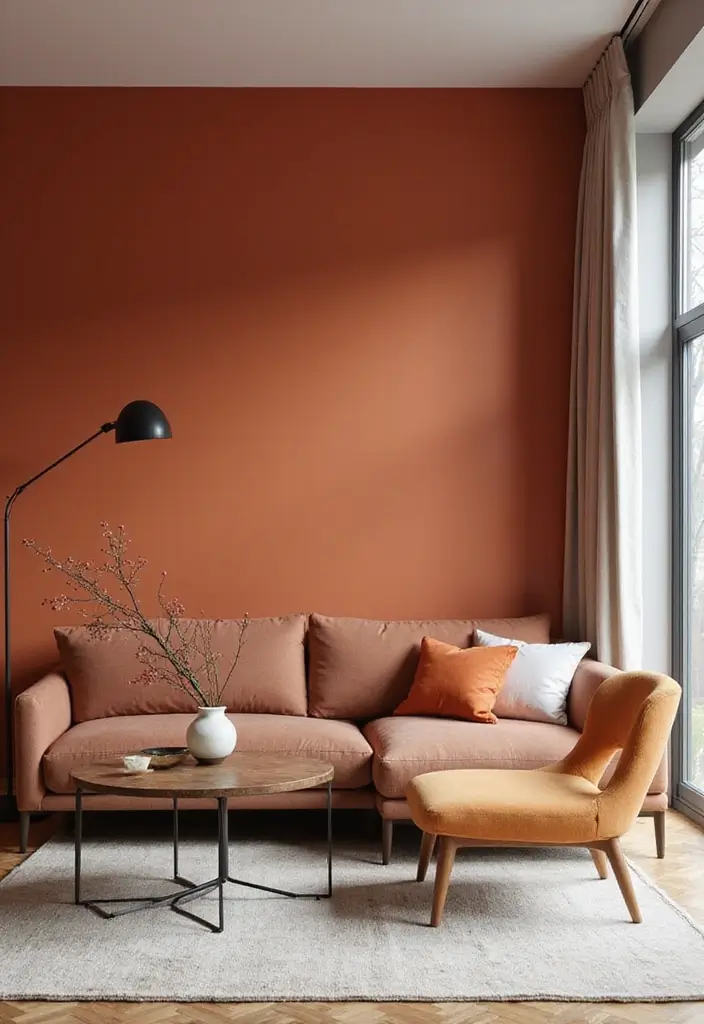 30 Living Room Decor Modern Ideas for Sleek Interiors - 10. Bold Accent Walls