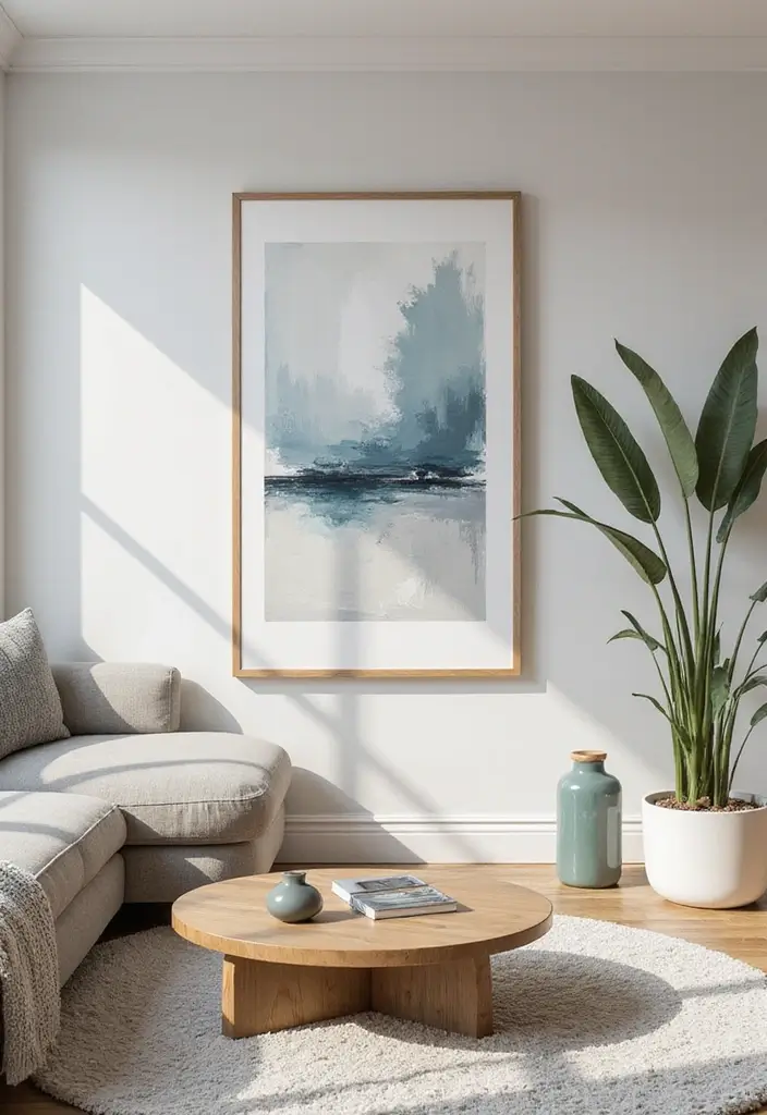 30 Living Room Decor Modern Ideas for Sleek Interiors - 4. Minimalist Artwork