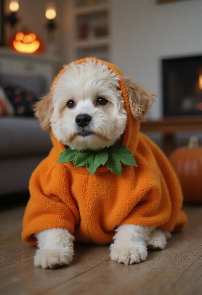 30 Living Room Halloween Decor Ideas for Seasonal Fun - 27. Seasonal Pet Costumes