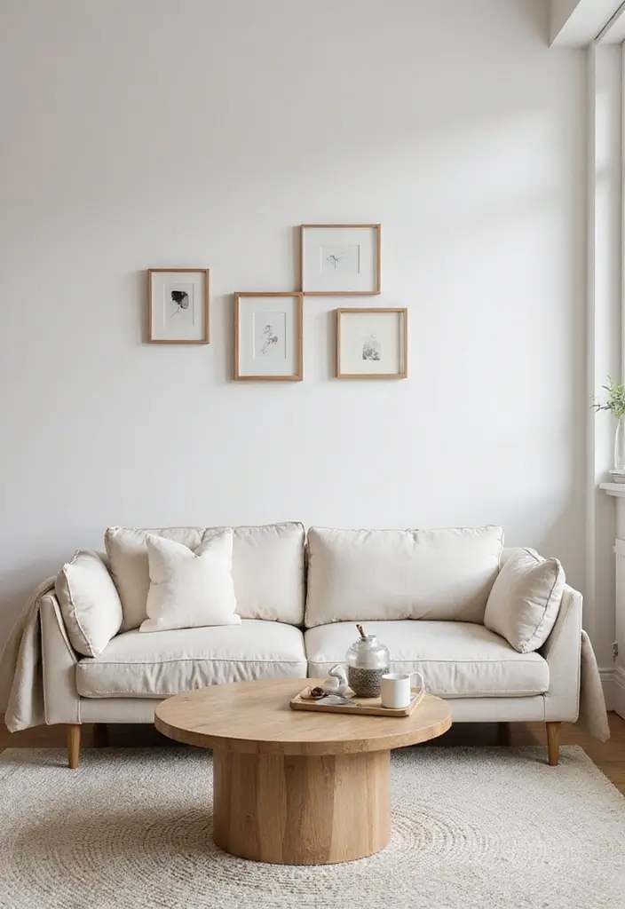 30 Living Room Table Decor Ideas for Everyday Style - 15. Minimalist Wall Art Inspiration