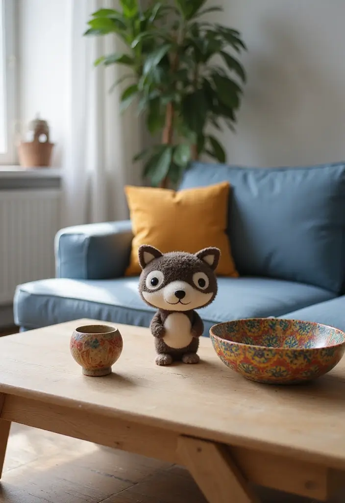 30 Living Room Table Decor Ideas for Everyday Style - 17. Fun Decorative Objects