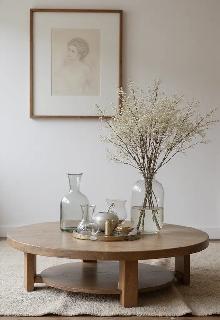 30 Living Room Table Decor Ideas for Everyday Style - 27. Elegant Glass Accents