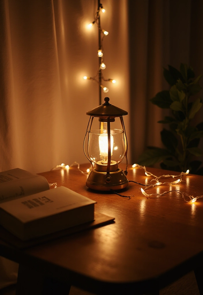 30 Living Room Table Decor Ideas for Everyday Style - 30. Warm Ambient Lighting