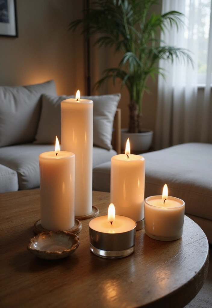 30 Living Room Table Decor Ideas for Everyday Style - 8. Candle Grouping