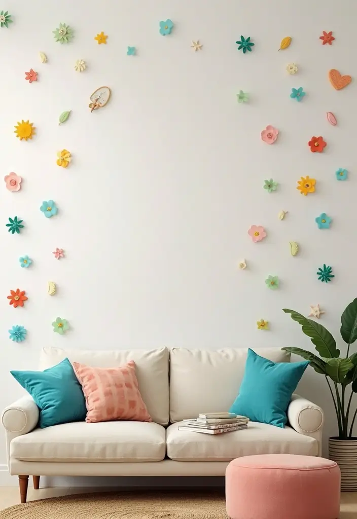 30 Living Room Wall Decor Ideas for Every Style - 13. Creative Wall Decals