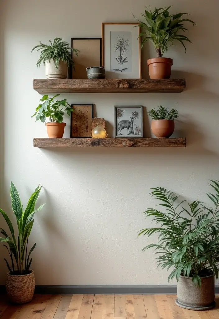 30 Living Room Wall Decor Ideas for Every Style - 2. Rustic Wood Accents