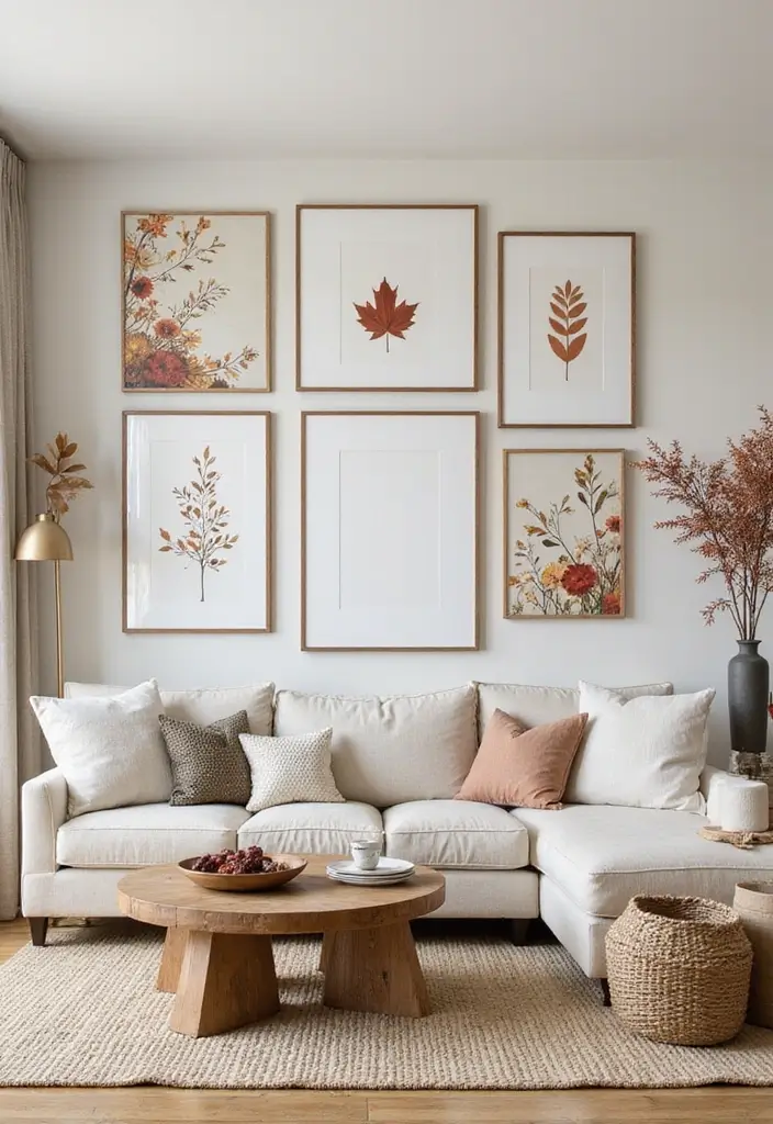 30 Living Room Wall Decor Ideas for Every Style - 23. Seasonal Decor Swaps