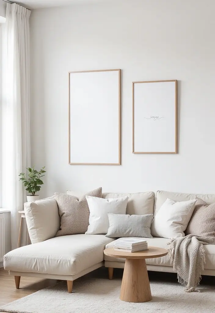 30 Living Room Wall Decor Ideas for Every Style - 3. Minimalist Line Art