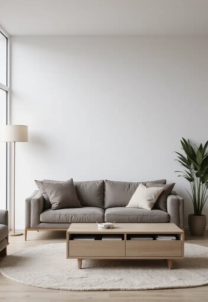 30 Minimalist Living Room Decor Ideas for Simple Living - 2. Functional Furniture