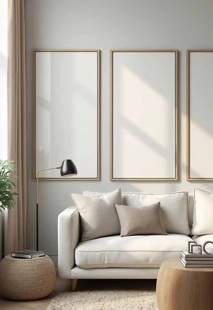 30 Mirror Decor Living Room Ideas to Brighten Your Home - 20. Mirrored Frames for Artwork