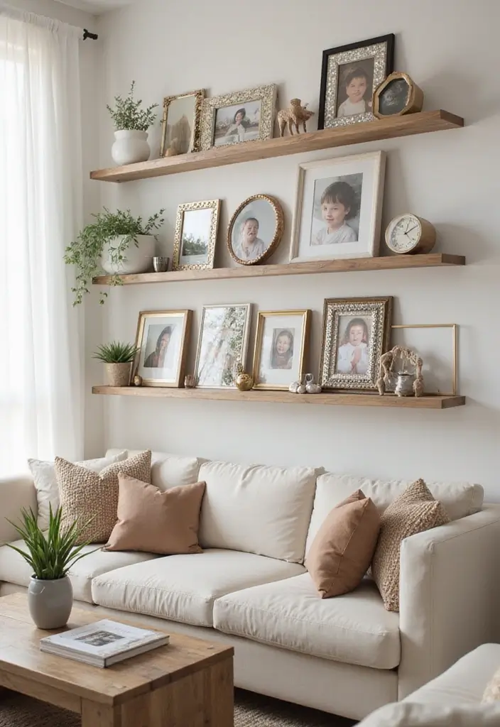 30 Mirror Wall Decor Living Room Ideas for Reflective Beauty - 16. Mirrored Beaded Frames